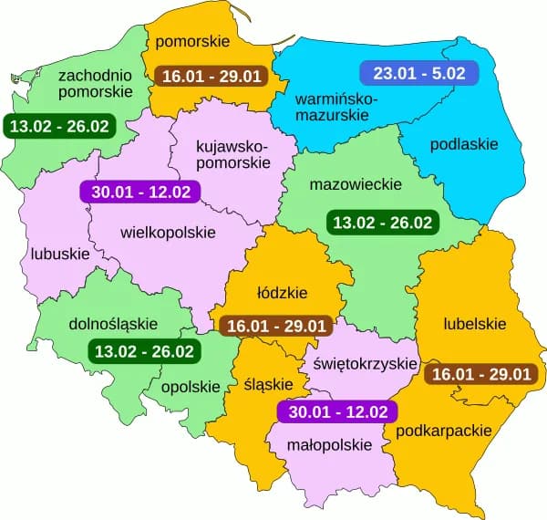 Ferie zimowe na Śląsku: Kiedy zaczynają się przerwy w nauce?