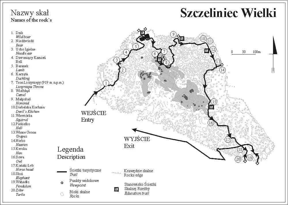 Trasy na Szczeliniec Wielki: wszystkie szlaki i praktyczne informacje 2025